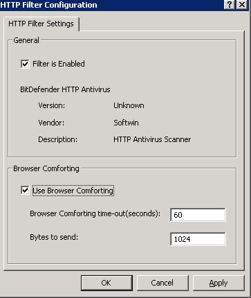HTTP Filter Configuration How to troubleshoot time-out error when browsing